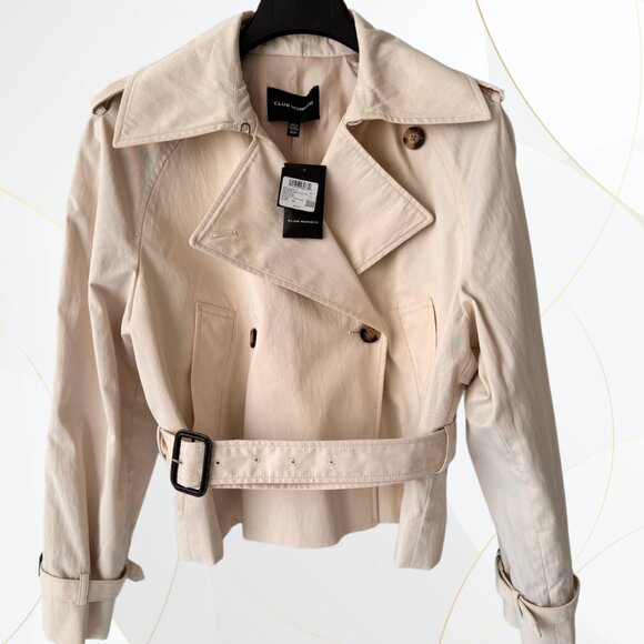 NWT Club Monaco Cropped Belted Trench - Picture 1 of 13